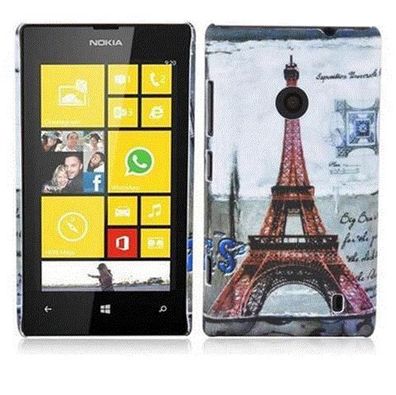 Cadorabo Hülle kompatibel mit Nokia Lumia 520 / 521 mit PARIS - Eiffelturm Aufdruc...