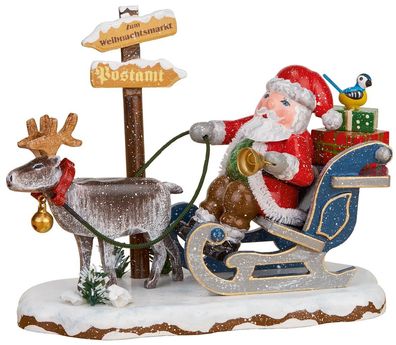Original Hubrig Volkskunst Winterkinder - Hurra, der Weihnachtsmann kommt Erzgebirge