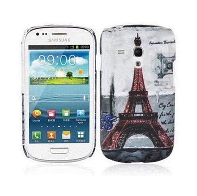 Cadorabo Hülle kompatibel mit Samsung Galaxy S3 MINI mit PARIS - Eiffelturm Aufdru...