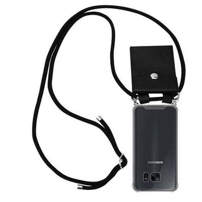 Cadorabo Handy Kette kompatibel mit Samsung Galaxy S7 in Schwarz - Silikon Schutzh...