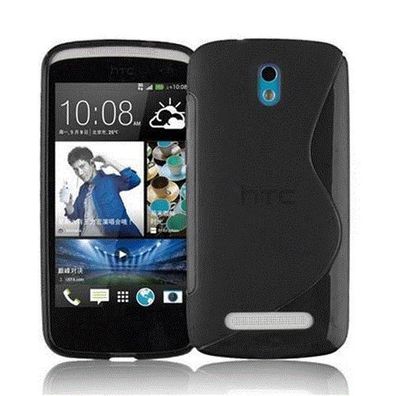 Cadorabo Hülle kompatibel mit HTC Desire 500 in OXID Schwarz - Schutzhülle aus ...