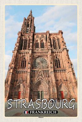 Top-Schild m. Kordel, versch. Größen, Straßburg, Frankreich, Münster, neu & ovp