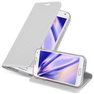 Cadorabo Hülle kompatibel mit Samsung Galaxy S5 / S5 NEO in CLASSY SILBER - Schutz...