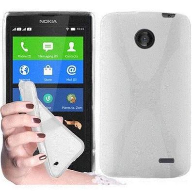 Cadorabo Hülle kompatibel mit Nokia X in Magnesium WEIß - Schutzhülle aus flexible...