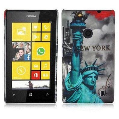Cadorabo Hülle kompatibel mit Nokia Lumia 520 / 521 mit NEW YORK - Freiheitsstatue...