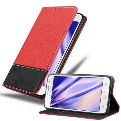 Cadorabo Hülle kompatibel mit Samsung Galaxy GRAND PRIME in ROT Schwarz - Schutzhü...