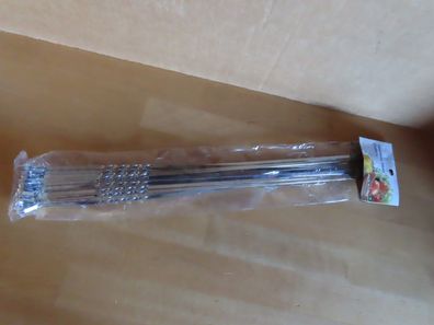 Fleischspieße Schaschlikspieße Metall 36cm lang /10 St