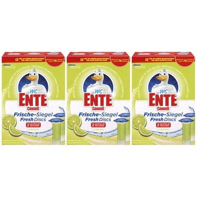 206,57EUR/1l 3 x WC Ente Frische Siegel Fresh Disks Limone/ Limette 2x36ml