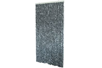 Flauschvorhang 90 x 200 cm Chenille Türvorhang grau-schwarz
