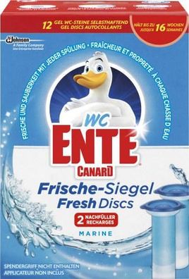 12,69EUR/1l WC Ente Frische Siegel Fresh Disks Marine 2x36ml (12 St?ck)