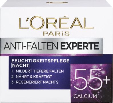 21,96EUR/1kg LOreal Paris Nachtcreme Anti-Falten-Experte 55+ Tiegel 50ml