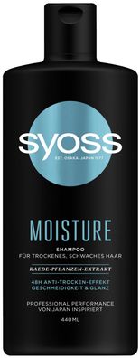 23,66EUR/1l Syoss Shampoo Moisture 440ml Glas