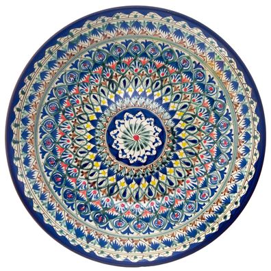 Usbekische Rischtan Lagan Ø30 cm Oriental Ljagan Keramik Schale Plate Glasur Telle...