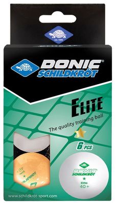 Donic Tischtennisbälle Elite 1* 6 Stück 3x weiß / 3x orange