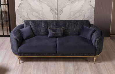 Wohnzimmer Sofa 3 Sitzer Blau Möbel Luxus Couchen xxl Möbel Couch Sofas