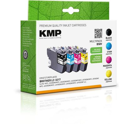 KMP B58V schwarz, cyan, magenta, gelb Druckerpatronen kompatibel zu brother LC-321...