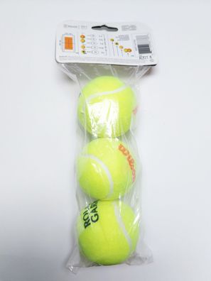 Wilson Tennisbälle Tennisball Roland Garros Stage 2 Beginner 3er Pack für 9-10 Jahre