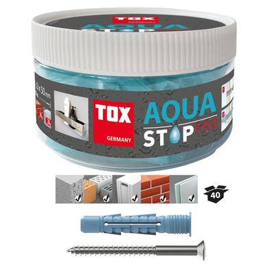 Tox-Dübel
Allzweckdübel Aqua Stop Pro 6x38 mm + Schraube in Runddose