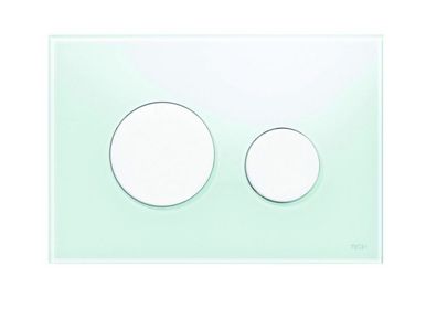 TECEloop WC-Betätigungsplatte f. 2-Mengentechnik Glas weiß Tasten weiß