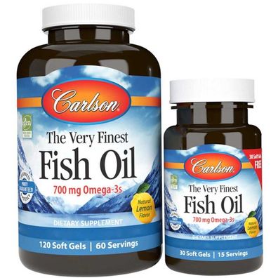 Carlson Labs, The Very Finest Fish Oil, 700mg, 120 + 30 Kapseln