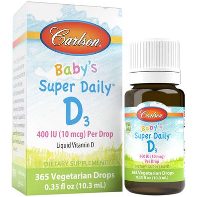 Carlson Labs, Super Daily D3 for Baby, 10mcg ( 400IU), 0,35 fl. oz (10,3ml)