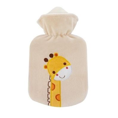 Wärmflasche mit Motiv-Veloursbezug Giraffe Zulu