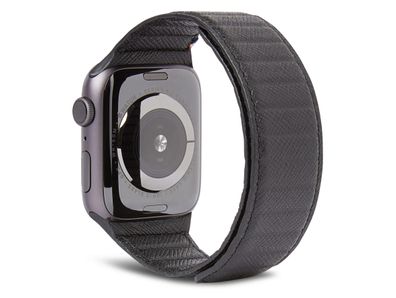 Decoded Armband passend für Apple Watch 1-7/ SE 38/40/41mm Leder schwarz
