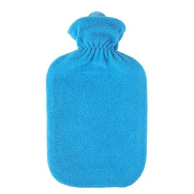 Fleecebezug Kunterbunt azurblau mit Wärmflasche 2 l