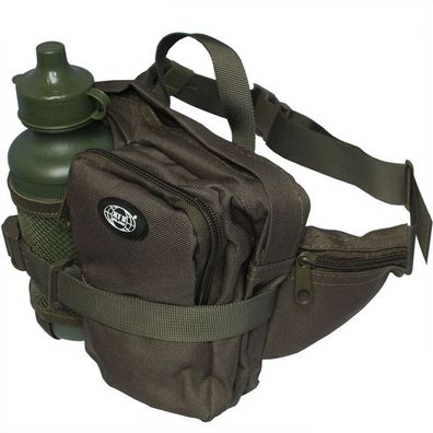 MFH Hüfttasche Bauchtasche mit Außentaschen und Trinkflasche, 500 ml, oliv