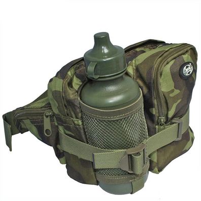 MFH Hüfttasche Bauchtasche mit Außentaschen und Trinkflasche, 500 ml, M 95 CZ tarn