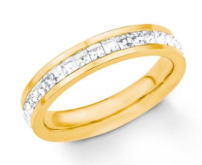 S. Oliver Edelstahl Ring IP Gold mit Swarovski Elements 2018554