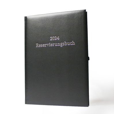 2024 ADINA Reservierungsbuch A4 schwarz 1 Tag auf 1 Seite Balacron Einband