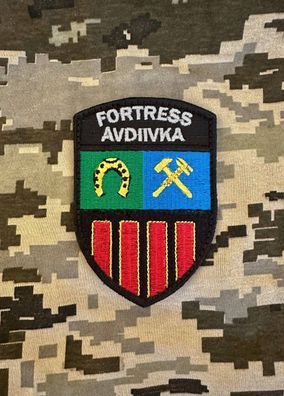 Patch "Festung Avdiivka" m. Klett ukrainische Armee Aufnäher Abzeichen Veteran BW ZSU