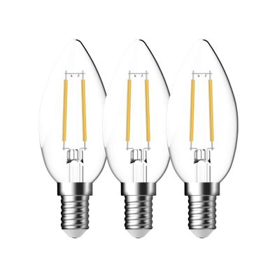Nordlux Energetic LED Leuchtmittel E14 3er Set Filament klar 470lm 2700K 4W 80Ra 360°