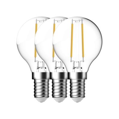 Nordlux Energetic LED Leuchtmittel E14 3er Set Filament klar 470lm 2700K 4W 80Ra 360°