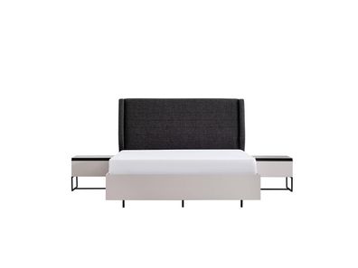 Komplette Schlafzimmermöbel Doppelbett Holz 3tlg Design Weiß Bett Set