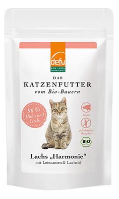 Auverkauf! 14 x 85g DEFU Bio Katze Harmonie mit Bio-Lachs