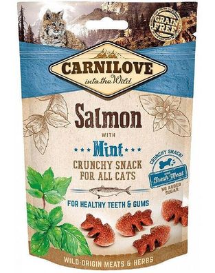 10 * Carnilove Cat Crunchy Snack Salmon with Mint 50g Hundefutter