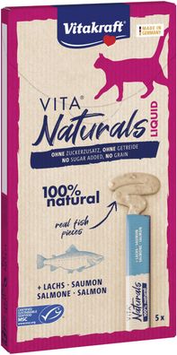 11 x Vitakraft CAT Naturals LIQUID SNACK LACHS 5 x 15g Katzensnack 825g