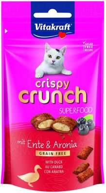 8 x 60g Vitakraft CRISPY Crunchy ENTE & ARONIA Superfood Katzensnack 480g