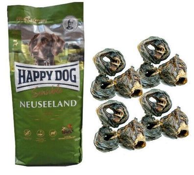 12,5kg Happy Dog Neuseeland Hundefutter + 1kg Rinderkehlköpfe Kausnack * *TOP * *