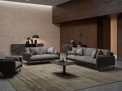 Grau Sofagarnitur 4tlg Wohnzimmer Sessel Einrichtung Luxus Design Sofas Neu
