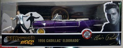 Jada Toys 30985 1956 Cadillac Eldorado Convertible lila w. Elvis Figur 1:24