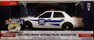 2008 Ford Crown Victoria Indiana State Police 1:24 Green Light 85543