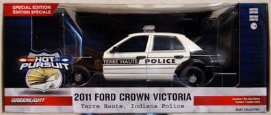 2011 Ford Crown Victoria Terre Haute Indiana Police 1:24 Green Light 84124