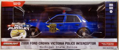 2008 Ford Crown Victoria Michigan State Police 1:24 Green Light 85553