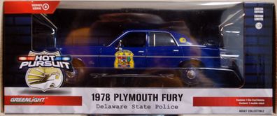 1978 Plymouth Fury Delaware State Police 1:24 Green Light 85552