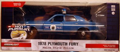 1978 Plymouth Fury Maine State Police Ser. 6 1:24 Green Light 85562