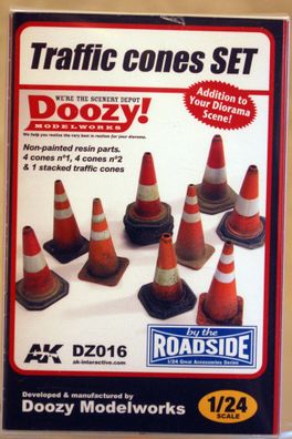 Doozy 016 Traffic Cones Verkehrshütchen Absperrmarkierung 1:24