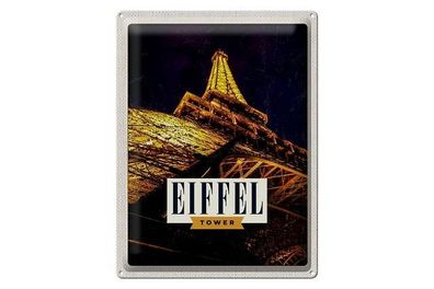Blechschild 40 x 30 cm Urlaub Reise Frankreich France Eiffel Tower Paris